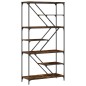 vidaXL Estantería madera de ingeniería acero roble ahumado 91x36x176cm vidaXL Estantería madera de ingeniería acero roble ahumado 91x36x176cm