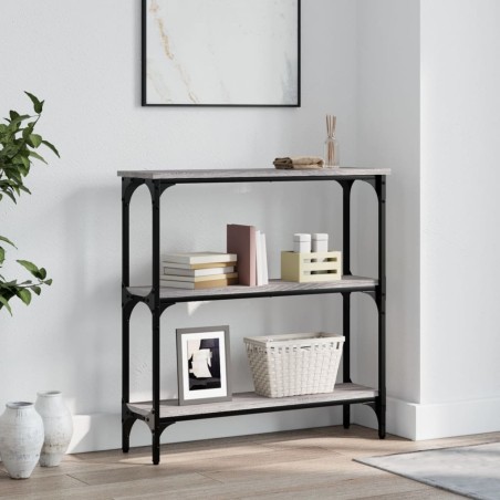 vidaXL Mesa consola madera de ingeniería gris Sonoma 75x22,5x75 cm