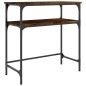 vidaXL Mesa consola madera de ingeniería roble ahumado 75x35,5x75 cm vidaXL Mesa consola madera de ingeniería roble ahumado 75x35,5x75 cm