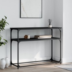 vidaXL Mesa consola madera de ingeniería negra 100x35,5x75 cm