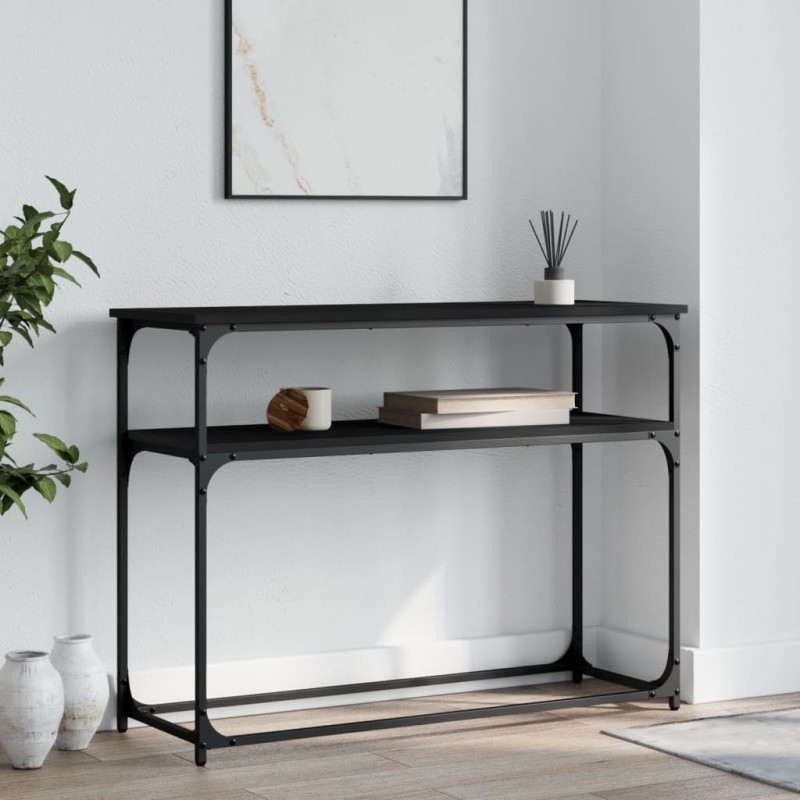 vidaXL Mesa consola madera de ingeniería negra 100x35,5x75 cm vidaXL Mesa consola madera de ingeniería negra 100x35,5x75 cm