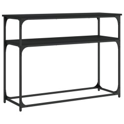 vidaXL Mesa consola madera de ingeniería negra 100x35,5x75 cm