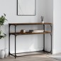 vidaXL Mesa consola madera de ingeniería roble ahumado 100x35,5x75 cm vidaXL Mesa consola madera de ingeniería roble ahumado 100x35,5x75 cm