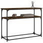 vidaXL Mesa consola madera de ingeniería roble ahumado 100x35,5x75 cm vidaXL Mesa consola madera de ingeniería roble ahumado 100x35,5x75 cm
