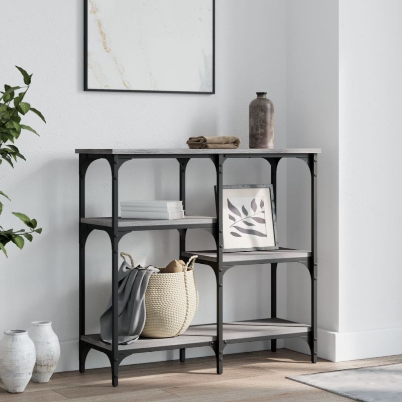 vidaXL Mesa consola madera de ingeniería gris Sonoma 80x29x75 cm vidaXL Mesa consola madera de ingeniería gris Sonoma 80x29x75 cm