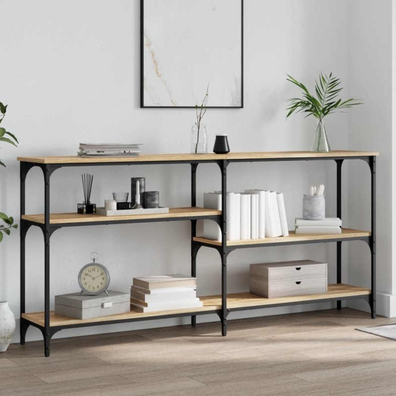 vidaXL Mesa consola madera de ingeniería roble Sonoma 160x29x75 cm
