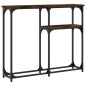 vidaXL Mesa consola madera de ingeniería roble ahumado 90x22,5x75 cm vidaXL Mesa consola madera de ingeniería roble ahumado 90x22,5x75 cm