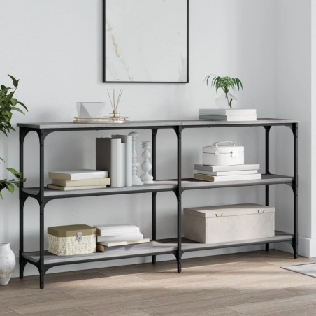 vidaXL Mesa consola madera de ingeniería gris Sonoma 150x29x75 cm