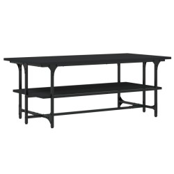 vidaXL Mesa de centro de madera contrachapada negro 100x50x40 cm