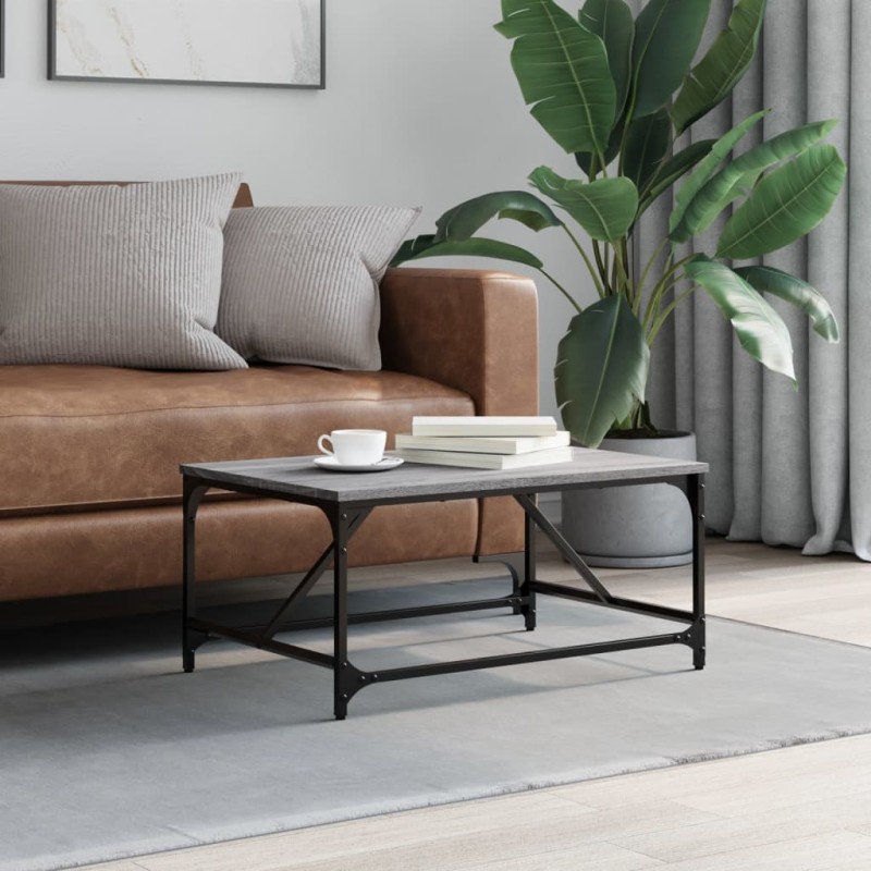 vidaXL Mesa de centro madera contrachapada gris Sonoma 75x50x35 cm vidaXL Mesa de centro madera contrachapada gris Sonoma 75x50x35 cm