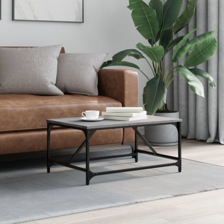 vidaXL Mesa de centro madera contrachapada gris Sonoma 75x50x35 cm