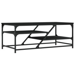 vidaXL Mesa de centro de madera contrachapada negro 100x49x40 cm