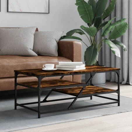 vidaXL Mesa de centro madera de ingeniería roble ahumado 100x49x40 cm