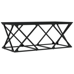 vidaXL Mesa de centro de madera contrachapada negro 100x49x40 cm