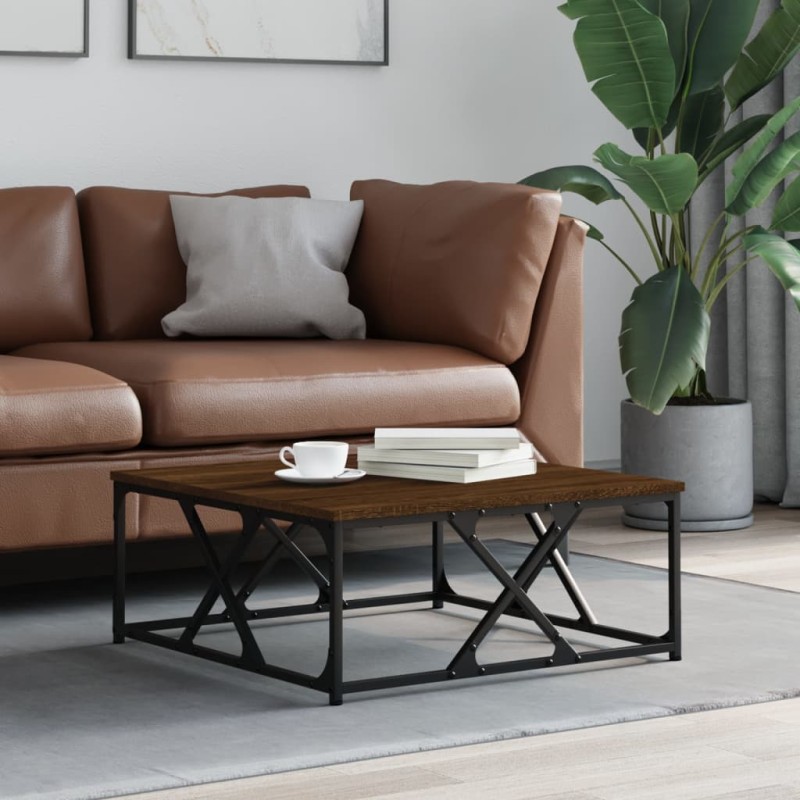 vidaXL Mesa de centro madera contrachapada marrón roble 70x70x30 cm vidaXL Mesa de centro madera contrachapada marrón roble 70x70x30 cm