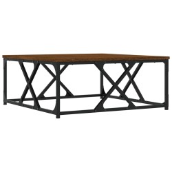 vidaXL Mesa de centro madera contrachapada marrón roble 70x70x30 cm