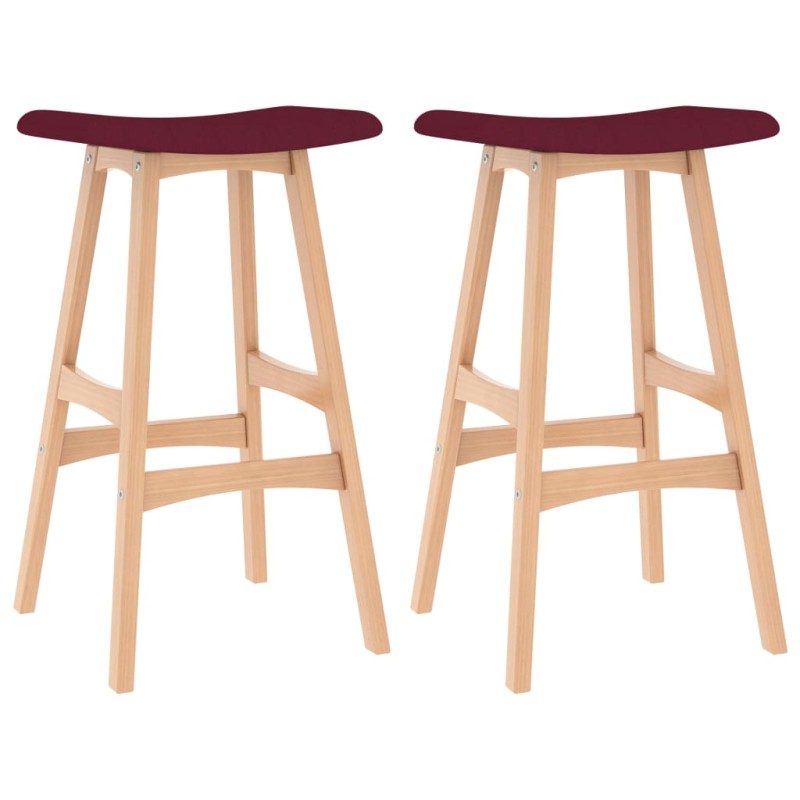 vidaXL Taburetes de cocina 2 unidades tela color vino tinto vidaXL Taburetes de cocina 2 unidades tela color vino tinto