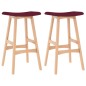 vidaXL Taburetes de cocina 2 unidades tela color vino tinto vidaXL Taburetes de cocina 2 unidades tela color vino tinto