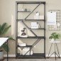 vidaXL Estantería madera de ingeniería y acero negro 99x35,5x176 cm vidaXL Estantería madera de ingeniería y acero negro 99x35,5x176 cm