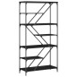 vidaXL Estantería madera de ingeniería y acero negro 99x35,5x176 cm vidaXL Estantería madera de ingeniería y acero negro 99x35,5x176 cm