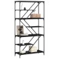 vidaXL Estantería madera de ingeniería y acero negro 99x35,5x176 cm vidaXL Estantería madera de ingeniería y acero negro 99x35,5x176 cm