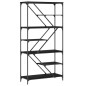 vidaXL Estantería madera de ingeniería y acero negro 99x35,5x176 cm vidaXL Estantería madera de ingeniería y acero negro 99x35,5x176 cm