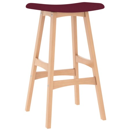 vidaXL Taburetes de cocina 2 unidades tela color vino tinto 