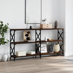 vidaXL Mesa consola madera de ingeniería marrón roble 156x28x80,5 cm