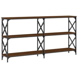 vidaXL Mesa consola madera de ingeniería marrón roble 156x28x80,5 cm