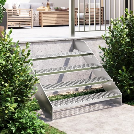 vidaXL Peldaño de rejilla acero galvanizado 100x24x7 cm