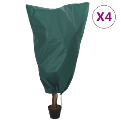 vidaXL Cubierta para plantas con cordón 4 uds 70 g/m² 0,8x0,8m