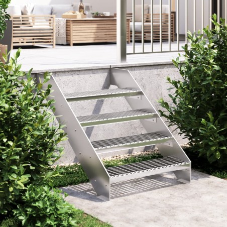 vidaXL Peldaño de rejilla acero galvanizado 70x24x7 cm
