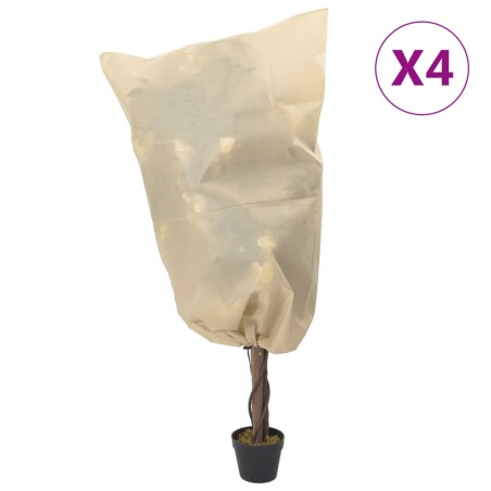 vidaXL Cubierta para plantas con cordón 4 uds 70 g/m² 0,8x1 m