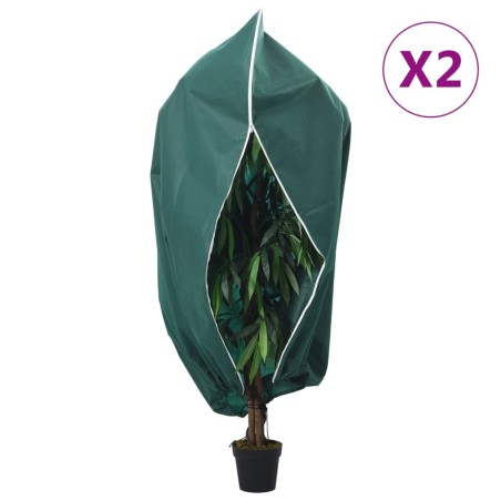 vidaXL Cubierta para plantas con cremallera 2 uds 70 g/m² 1,2x1,8 m
