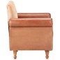 vidaXL Sillón de cuero auténtico y lona marrón vidaXL Sillón de cuero auténtico y lona marrón