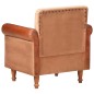 vidaXL Sillón de cuero auténtico y lona marrón vidaXL Sillón de cuero auténtico y lona marrón