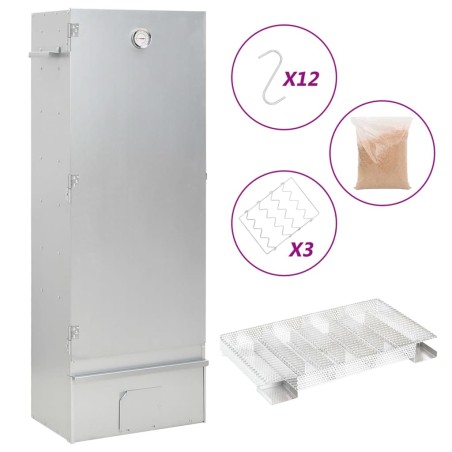 vidaXL Horno ahumador de BBQ con generador humo frío acero galvanizado