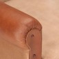 vidaXL Sillón de cuero auténtico y lona marrón vidaXL Sillón de cuero auténtico y lona marrón