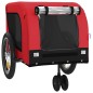 vidaXL Remolque de bicicleta mascotas hierro tela Oxford rojo negro