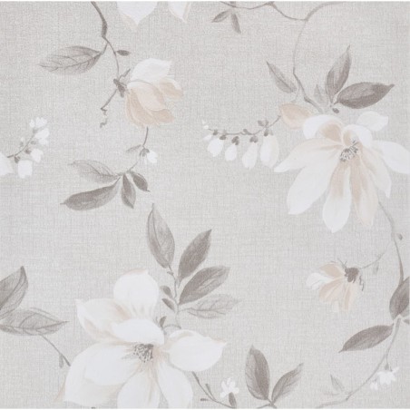 vidaXL Papel pintado de pared 3D estampado de flores gris