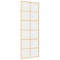 vidaXL Puerta corredera dorada de vidrio ESG transparente y aluminio