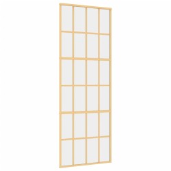 vidaXL Puerta corredera dorada de vidrio ESG transparente y aluminio