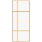 vidaXL Puerta corredera dorada de vidrio ESG transparente y aluminio