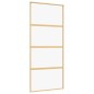 vidaXL Puerta corredera dorada de vidrio ESG transparente y aluminio vidaXL Puerta corredera dorada de vidrio ESG transparente y aluminio
