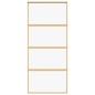vidaXL Puerta corredera dorada de vidrio ESG transparente y aluminio vidaXL Puerta corredera dorada de vidrio ESG transparente y aluminio