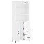 vidaXL Aparador alto madera contrachapada blanco 69,5x34x180 cm