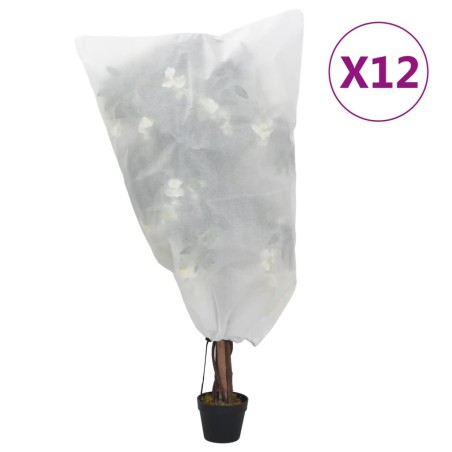 vidaXL Cubiertas para plantas con cordón 12 uds 70 g/m² 0,8x0,8 m