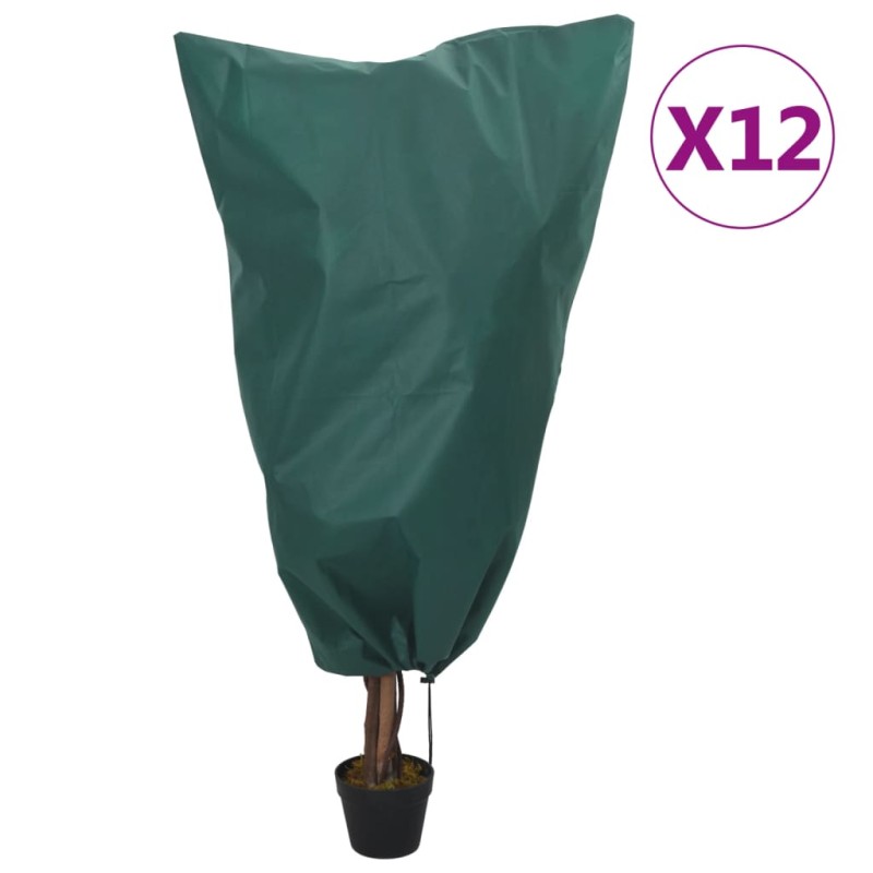 vidaXL Cubiertas para plantas con cordón 12 uds 70 g/m² 0,8x1 m vidaXL Cubiertas para plantas con cordón 12 uds 70 g/m² 0,8x1 m