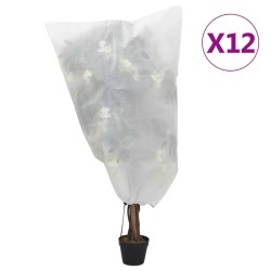 vidaXL Cubiertas para plantas con cordón 12 uds 70 g/m² 0,8x1,2 m