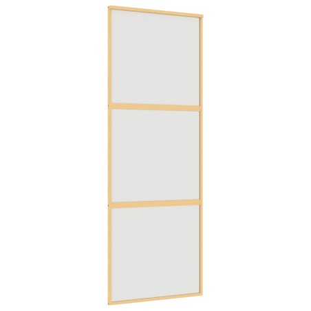 vidaXL Puerta corredera dorada vidrio ESG esmerilado aluminio 76x205cm